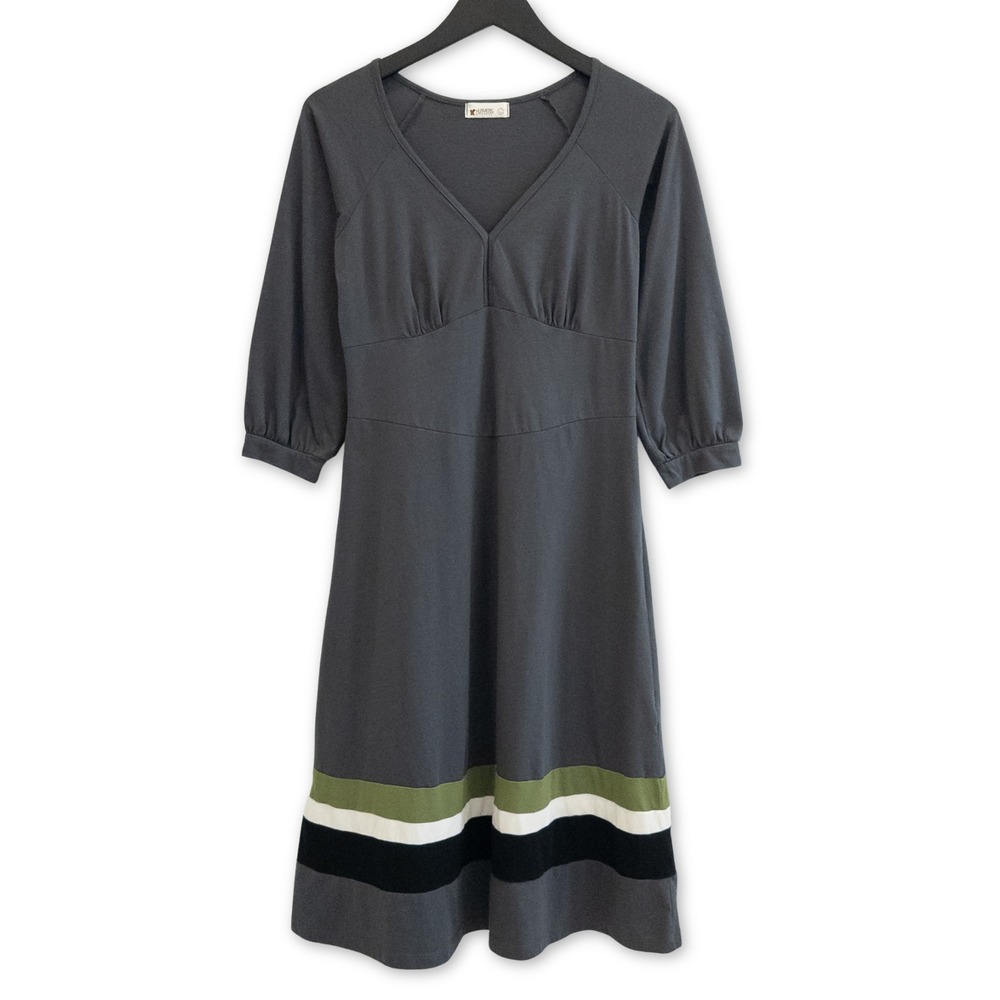 Layers Clothing‎ Midi Dress Womens Large Gray Knit Colorblock Vintage Y2K Preppy